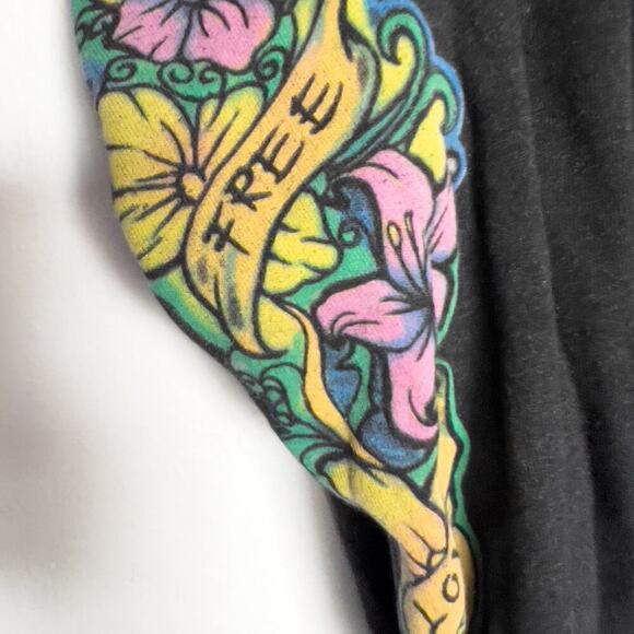 Vintage 2 BE FREE Love Graffiti Pullover Hoodie Small Gray Y2K 2000s Cozy - Picture 5 of 6